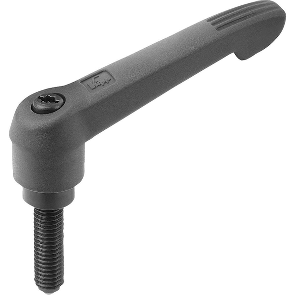 Adjustable Handle W. Ball Size:2 M06X29, 3, Form:C Plastic, Black Ral7021, Comp:Ball Steel